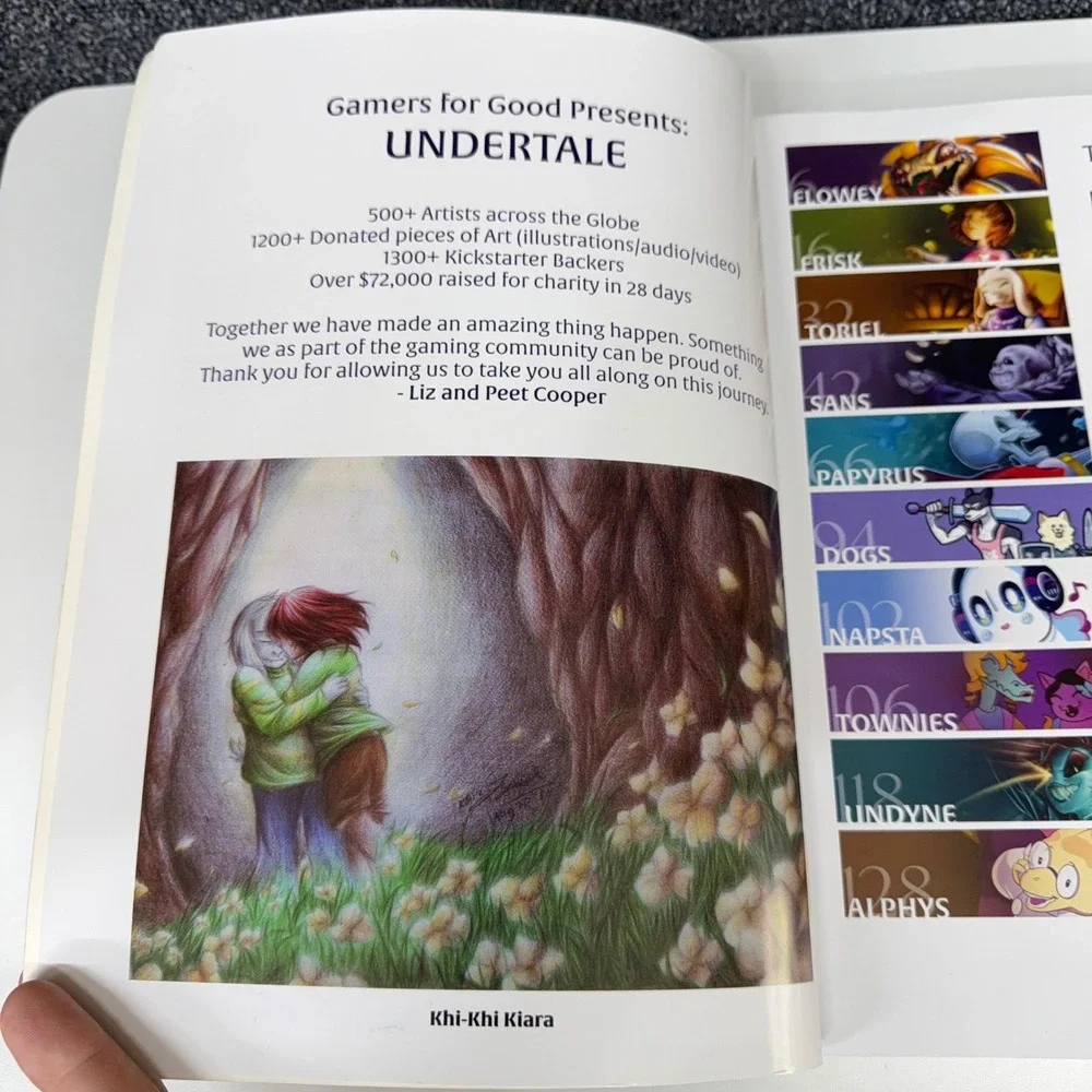 Gamers for Good Presents Undertale Fan Art Book Charity Kickstarter 1st Edition